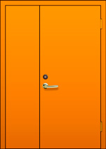 металлическая дверь - цвет оранжевый