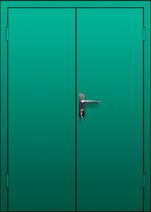 металлическая дверь - цвет ярко-зеленый (бирюзовый)