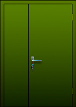 металлическая дверь - цвет защитный (хаки)