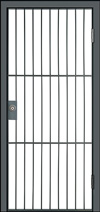 металлическая дверь с решеткой - цвет серый